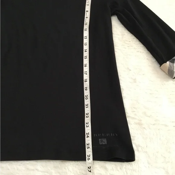 Burberry Brit black cotton t-shirt featuring 3/4 sleeves size large - Picture 4 of 11